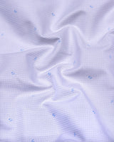 Space SkyBlue With White Small Polka Dot Printed Cotton Shirt