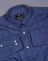 Prizren Gray Purple Tringle Printed Cotton Shirt