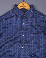 Prizren Gray Purple Tringle Printed Cotton Shirt