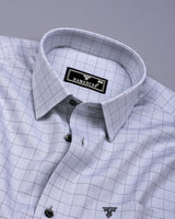Silver Gray Formal Check Premium Giza Shirt
