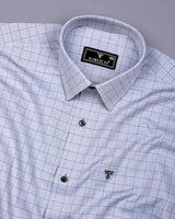 Silver Gray Formal Check Premium Giza Shirt