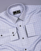 Silver Gray Formal Check Premium Giza Shirt