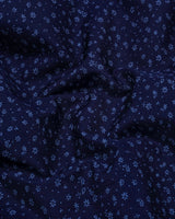 Queen Blue With SkyBlue Printed Formal Cotton Shirt