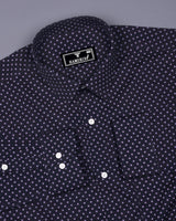 Domont Blue With SkyBlue Printed Cotton Shirt