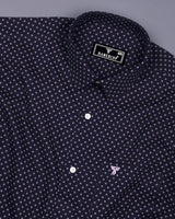 Domont Blue With SkyBlue Printed Cotton Shirt
