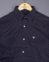 Domont Blue With SkyBlue Printed Cotton Shirt