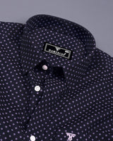 Domont Blue With SkyBlue Printed Cotton Shirt