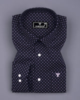 Domont Blue With SkyBlue Printed Cotton Shirt