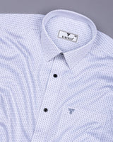 Cascade White With Gray Printed Formal Cotton Shirt