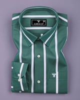 Eucalyptus Green With White Stripe Cotton Shirt