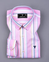 Pink Candy Multicolor Stripe Oxford Cotton Shirt