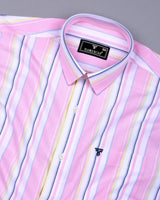 Pink Candy Multicolor Stripe Oxford Cotton Shirt
