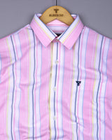 Pink Candy Multicolor Stripe Oxford Cotton Shirt