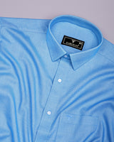 Grasten Blue Dobby Texture Formal Cotton Shirt