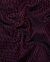 Caramel Maroon With Black Jacquard Cotton Shirt