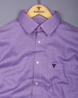 Floter Purple With White Houndstooth Premium Giza Shirt