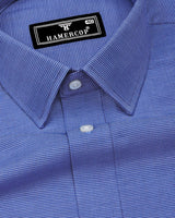 Skypitta Blue With White Dobby Textured Cotton Shirt