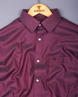 Rosehaven Maroon Dobby Textured Premium Giza Shirt