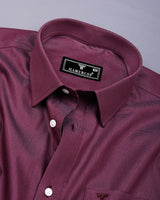 Rosehaven Maroon Dobby Textured Premium Giza Shirt