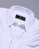 Pelican White Self Stripe Premium Giza Shirt
