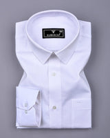 Pelican White Self Stripe Premium Giza Shirt