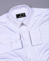 Pelican White Self Stripe Premium Giza Shirt