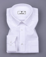 Cattle White Dobby Self Stripe Cotton Shirt