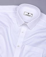 Cattle White Dobby Self Stripe Cotton Shirt