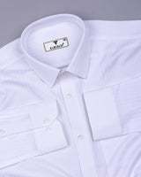 Cattle White Dobby Self Stripe Cotton Shirt