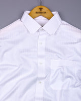 Cattle White Dobby Self Stripe Cotton Shirt