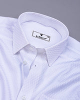 Egret White Self Check Premium Giza Shirt