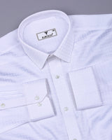 Snowfall White Self Box Check Premium Giza Shirt