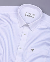 Snowfall White Self Box Check Premium Giza Shirt