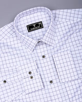 Pepito Gray With White Check Premium Giza Shirt
