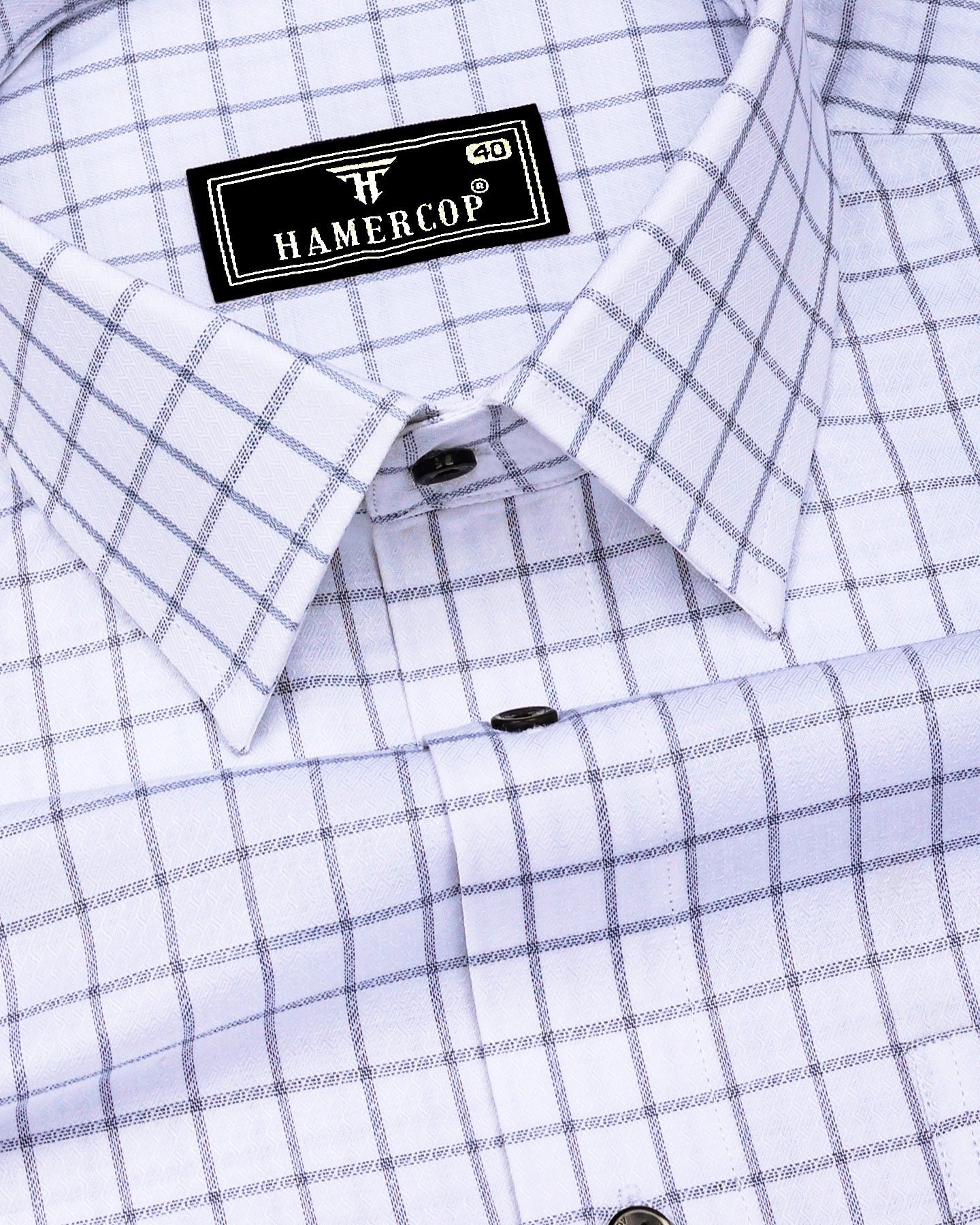 Pepito Gray White Check Premium Giza Cotton Shirt – Hamercop
