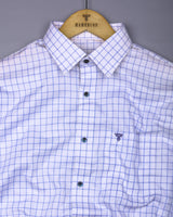 Pepito Blue With White Check Premium Giza Shirt