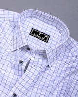 Pepito Blue With White Check Premium Giza Shirt