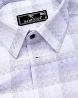 Swiss Gray With White Box Premium Giza Shirt