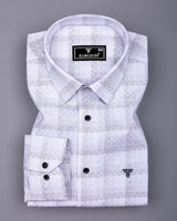 Swiss Gray With White Box Premium Giza Shirt