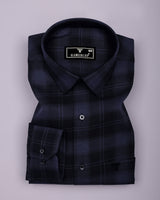 Granite Gray With Black Twill Check Cotton Shirt