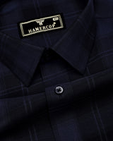 Granite Gray With Black Twill Check Cotton Shirt