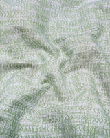 Macroom Green With White Printed Linen Cotton Shirt