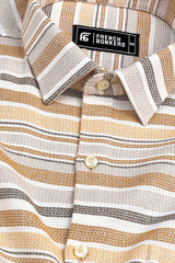 Grey with light and dark brown line vintage stripe shirt