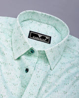 Tifton Green Arrow Printed Linen Cotton Shirt