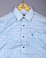 Tifton Blue Arrow Printed Linen Cotton Shirt