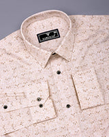 Tifton Cream Arrow Printed Linen Cotton Shirt
