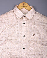 Tifton Cream Arrow Printed Linen Cotton Shirt