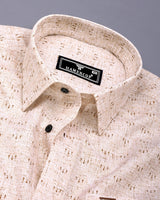 Tifton Cream Arrow Printed Linen Cotton Shirt