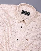 Tifton Cream Arrow Printed Linen Cotton Shirt