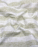 Unity Green With White Printed Linen Cotton Shirt